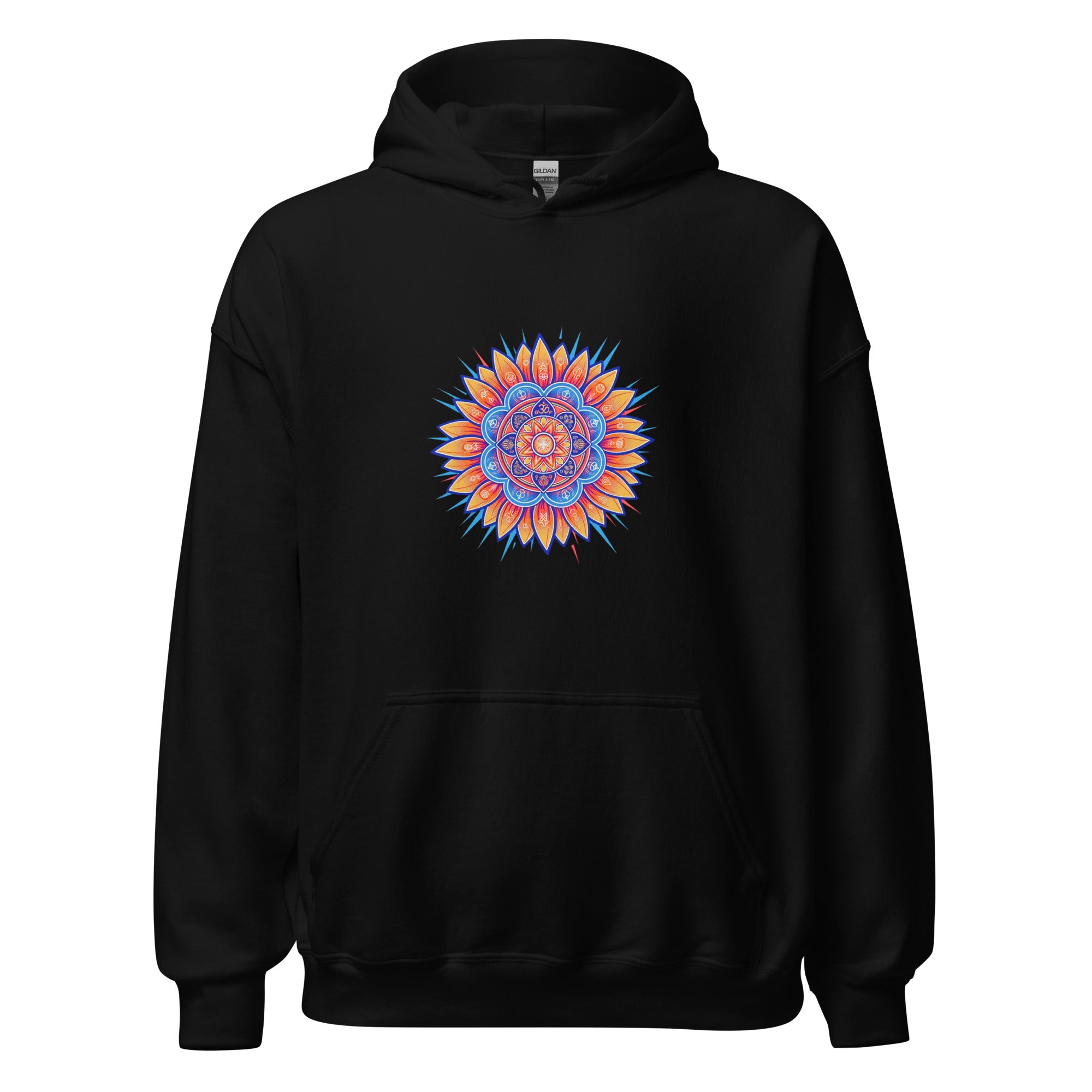 Prime Mandala psychedelic sunflower mandala unisex hoodie | Domani Exchange