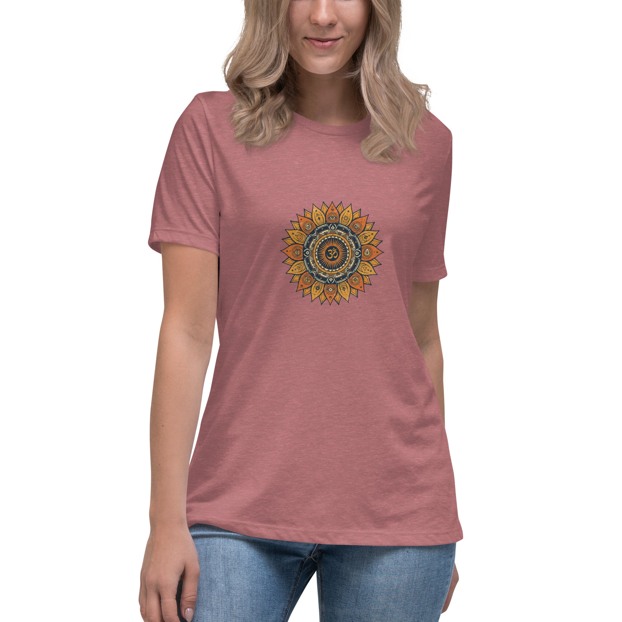 Om Mandala spiritual sunflower tee — mandala collection | Domani Exchange