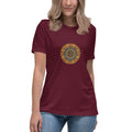 Om Mandala tee front view — Om symbol with sunflower bloom | Domani Exchange