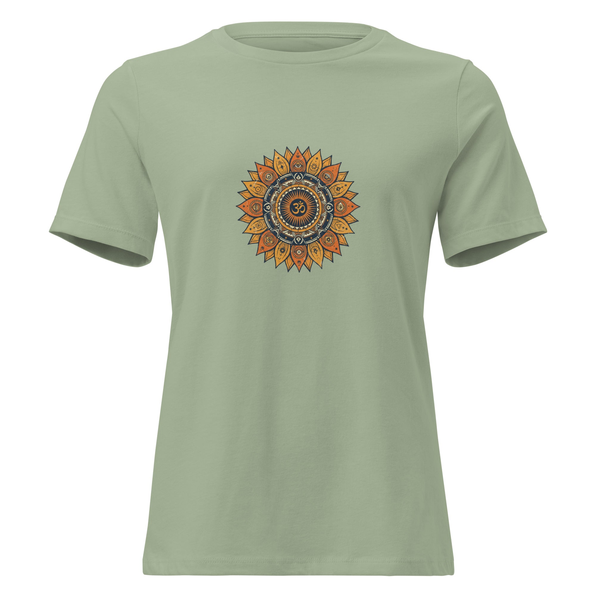 Om Mandala women's relaxed tee in earthy tones | Domani Exchange