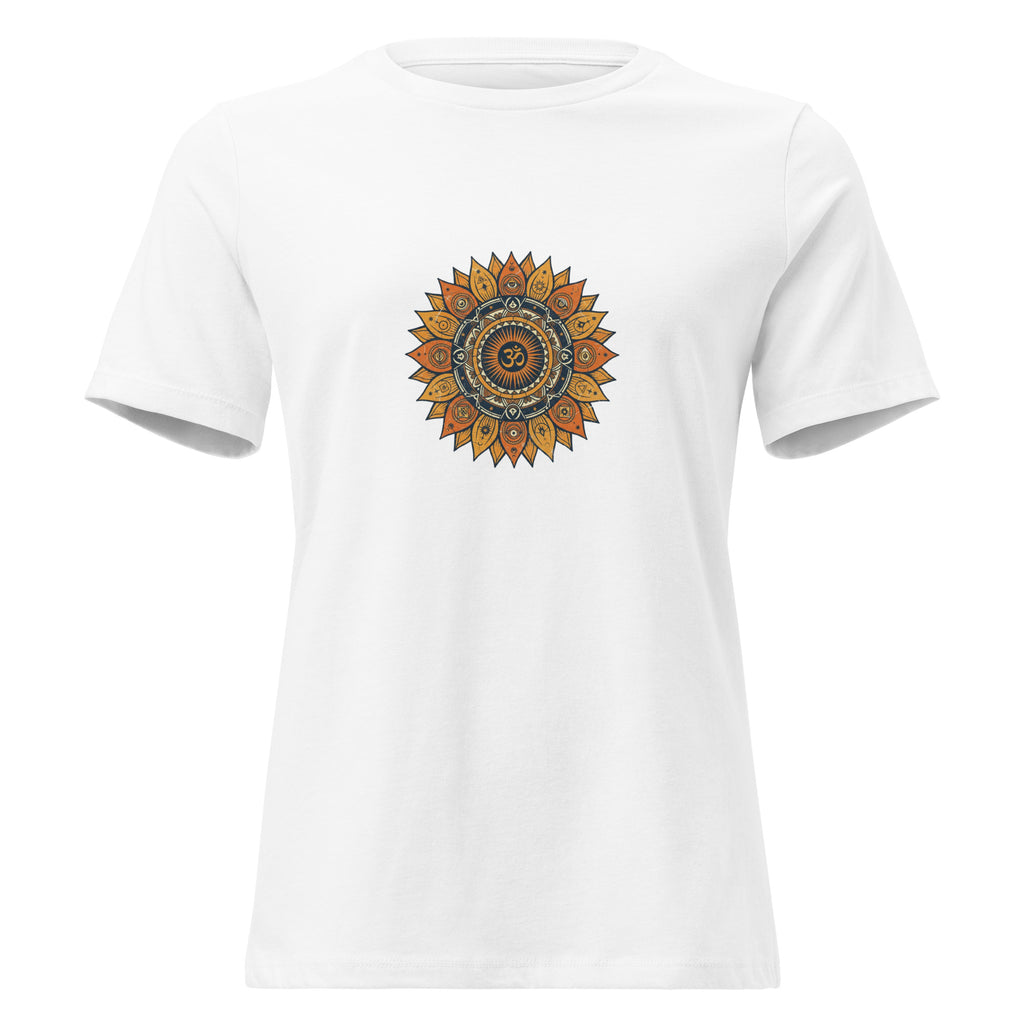 Om Mandala tee close-up — intricate mandala detail | Domani Exchange